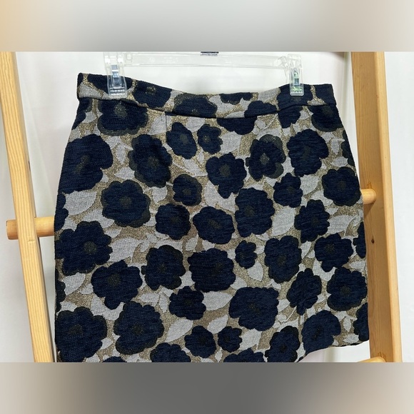 SAM EDELMAN Navy and gold floral jacquard mini skirt size 10. - Picture 4 of 11